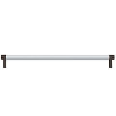 Emtek Select Concealed Surface 12" (305mm) Center to Center, Appliance Pull with Rectangular Stem in Oil Rubbed Bronze and Smooth Bar in Polished Chrome Finish