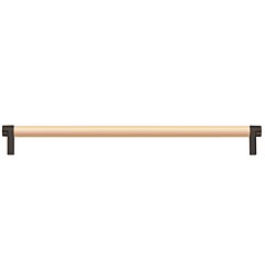 Emtek Select 12" (305mm) Center to Center, Appliance Pull with Rectangular Stem in Oil Rubbed Bronze and Smooth Bar in Satin Copper Finish