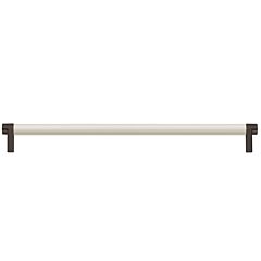 Emtek Select Concealed Surface 12" (305mm) Center to Center, Appliance Pull with Rectangular Stem in Oil Rubbed Bronze and Smooth Bar in Satin Nickel Finish