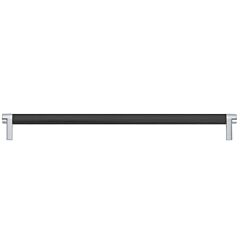 Emtek Select 12" (305mm) Center to Center, Appliance Pull with Rectangular Stem in Polished Chrome and Knurled Bar in Flat Black Finish