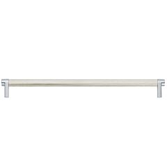 Emtek Select 12" (305mm) Center to Center, Appliance Pull with Rectangular Stem in Polished Chrome and Knurled Bar in Polished Nickel Finish
