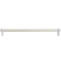 Emtek Select 12" (305mm) Center to Center, Appliance Pull with Rectangular Stem in Polished Chrome and Knurled Bar in Satin Nickel Finish