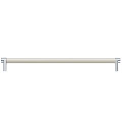 Emtek Select Back to Back 24" (610mm) Center to Center, Appliance Pull with Rectangular Stem in Polished Chrome and Smooth Bar in Polished Nickel Finish