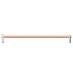 Emtek Select 18" (457mm) Center to Center, Appliance Pull with Rectangular Stem in Polished Chrome and Smooth Bar in Satin Copper Finish