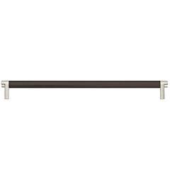 Emtek Select 18" (457mm) Center to Center, Appliance Pull with Rectangular Stem in Polished Nickel and Knurled Bar in Oil Rubbed Bronze Finish