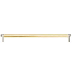 Emtek Select Back to Back 18" (457mm) Center to Center, Appliance Pull with Rectangular Stem in Polished Nickel and Knurled Bar in Satin Brass Finish