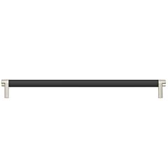 Emtek Select 18" (457mm) Center to Center, Appliance Pull with Rectangular Stem in Polished Nickel and Smooth Bar in Flat Black Finish