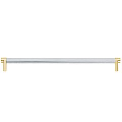 Emtek Select Back to Back 36" (914mm) Center to Center, Appliance Pull with Rectangular Stem in Satin Brass and Knurled Bar in Polished Chrome Finish