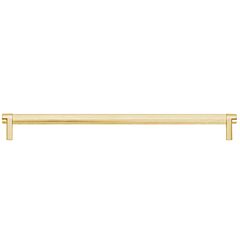 Emtek Select Satin Brass Knurled Bar 12 Inch Center to Center with Rectangular Stem in Satin Brass Overall Length 12-3/4" Inch Cabinet Pull/Handle