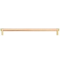 Emtek Select 12" (305mm) Center to Center, Appliance Pull with Rectangular Stem in Satin Brass and Knurled Bar in Satin Copper Finish
