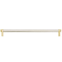 Emtek Select 12" (305mm) Center to Center, Appliance Pull with Rectangular Stem in Satin Brass and Knurled Bar in Satin Nickel Finish
