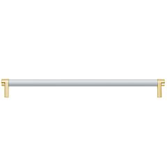 Emtek Select 36" (914mm) Center to Center, Appliance Pull with Rectangular Stem in Satin Brass and Smooth Bar in Polished Chrome Finish