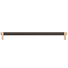 Emtek Select Oil Rubbed Bronze Knurled Bar 12 Inch Center to Center with Rectangular Stem in Satin Copper Overall Length 12-3/4" Inch Cabinet Pull/Handle