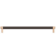 Emtek Select Oil Rubbed Bronze Smooth Bar 12" (305mm) Center to Center with Rectangular Stem in Satin Copper Overall Length 12-3/4" Inch Cabinet Pull/Handle