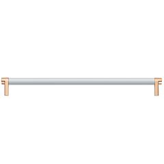 Emtek Select Polished Chrome Smooth Bar 12" (305mm) Center to Center with Rectangular Stem in Satin Copper Overall Length 12-3/4" Inch Cabinet Pull/Handle