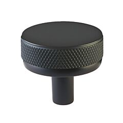 Emtek Select Knurled Conical Knob in Flat Black, Oil Rubbed Bronze Stem, 1-1/4" (32mm) Diameter Cabinet Hardware Knob
