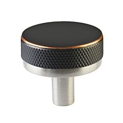 Emtek Select Knurled Conical Knob in Oil Rubbed Bronze, Satin Nickel Stem, 1-1/4" (32mm) Diameter Cabinet Hardware Knob
