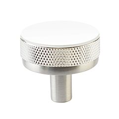 Emtek Select Knurled Conical Knob in Polished Chrome, Satin Nickel Stem, 1-1/4" (32mm) Diameter Cabinet Hardware Knob