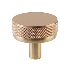 Emtek Select Knurled Conical Knob in Satin Copper, Satin Brass Stem, 1-1/4" (32mm) Diameter Cabinet Hardware Knob