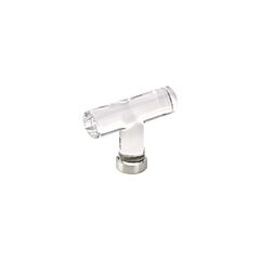 Crystal T-Knob with Polished Nickel base, 2-1/8'' Diameter