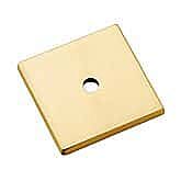 Emtek Art Deco Square Satin Brass BackPlate for Cabinet Hardware Knob 1-3/16" Diameter Rok Hardware