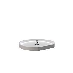 White Polymer D-Shape Lazy Susan Bottom Mount, 22 in