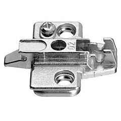 Nexis 2-Piece Adjustable Wing Mounting Plate, 3-Point Fixing, for Euro Screws, Nickel-Plated
