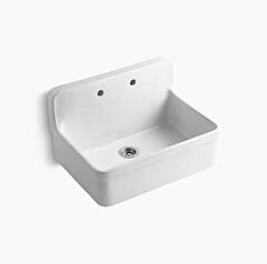 Kohler Gilford 30" (762 mm) X 22" (559 mm) top-/wall-mount, White single-bowl farmhouse kitchen sink 