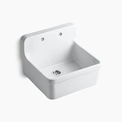 Kohler Glen Falls 25"  (635 mm) X 12-1/2" (318 mm) top-/undermount, White single-bowl utility sink   