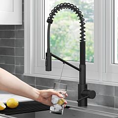 Kraus Oletto 2-in-1 Commercial Style Pull-Down Single Handle Water Filter Kitchen Faucet for Reverse Osmosis or Water Filtration System in Matte Black