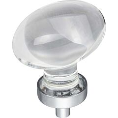 Jeffrey Alexander Harlow Collection 1-5/8" (42mm) Overall Length, Polished Chrome Oval Cabinet Hardware Knob