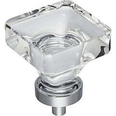Jeffrey Alexander Harlow Collection 1-3/8" (35mm) Overall Length, Polished Chrome Square Cabinet Hardware Knob
