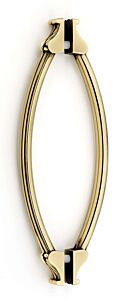Alno Fiore 8" (203mm) Center to Center, 10" (254mm) Overall Length Back to Back Glass Door Pull, Polished Antique