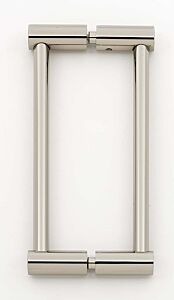 Alno Contemporary I 6" (152mm) Center to Center, 6-5/8" (168.5mm) Overall Length Back to Back Glass Door Pull, Polished Nickel