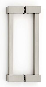 Alno Contemporary II 6" (152mm) Center to Center, 6-5/8" (168.5mm) Overall Length Back to Back Glass Door Pull, Satin Nickel