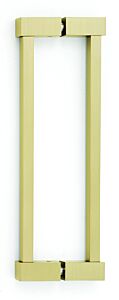 Alno Contemporary II 8" (203mm) Center to Center, 8-5/8" (219mm) Overall Length Back to Back Glass Door Pull, Satin Brass