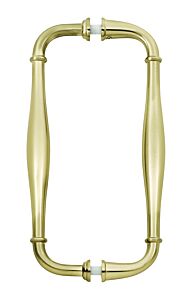Alno Charlie’s Collection 8" (203mm) Center to Center, 8-5/8" (219mm) Overall Length Back to Back Glass Door Pull, Satin Brass