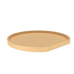 Banded Wood D-Shape Lazy Susan Shelf Only, 32 in