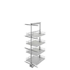 Chrome Solid Bottom Pantry Pullout Soft Close, 19-1/4 to 23-7/8 X 21-11/16 X 50-3/4 to 58-1/4 in