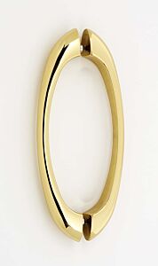 Alno C855 Series 6" (152mm) Center to Center, 7-3/8" (187mm) Overall Length Back to Back Glass Door Pull, Unlacquered Brass