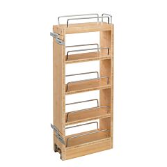 Wood Pull Out Wall Cabinet Organizer, 8 X 10-3/4 X 26-1/4 in Adjustable Shelves 