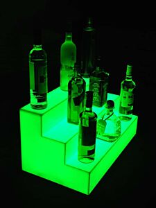 Rok Hardware 60" (1525mm) Three Tier White Acrylic Glow Bottle Display