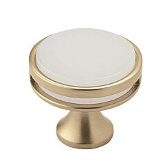 Oberon 1-3/8 in (35 mm) Diameter Golden Champagne/Frosted Cabinet Knob