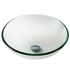 Kraus Round Clear Glass Vessel Bathroom Sink, 16-1/2" (419.5mm)