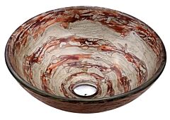 Kraus Ares Glass Vessel Sink in Brown and Gray, 16-1/2" (419.5mm)