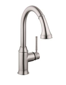 Hansgrohe Talis C 1.7GPM High Arch, 2-Spray Pull-Down Kitchen Faucet, Steel Optic