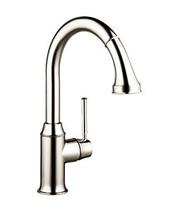 Hansgrohe Talis C 1.7GPM High Arch, 2-Spray Pull-Down Kitchen Faucet, Polished Nickel