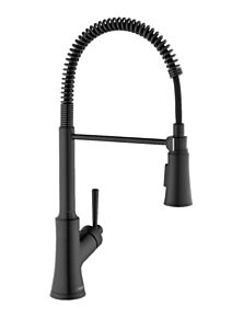 Hansgrohe Joleena 1.75GPM Semi-Pro Arch 2-Spray Pull-Down Kitchen Faucet, Matte Black