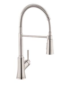 Hansgrohe Joleena 1.75GPM Semi-Pro Arch 2-Spray Pull-Down Kitchen Faucet, Steel Optic