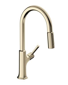 Hansgrohe Locarno 1.7GPM High Arch, 2-Spray Pull-Down Kitchen Faucet, Polished Nickel